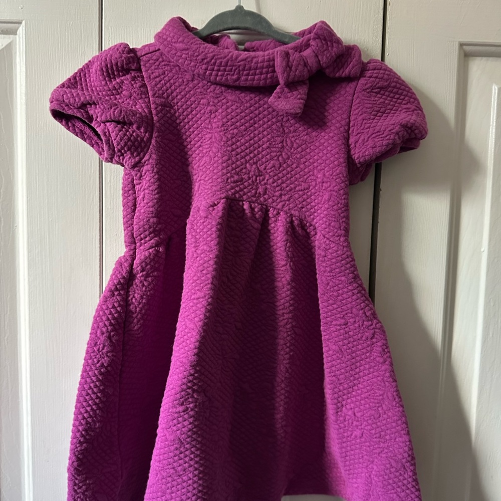 Janie and Jack Quilted Floral Puff Sleeve Dress